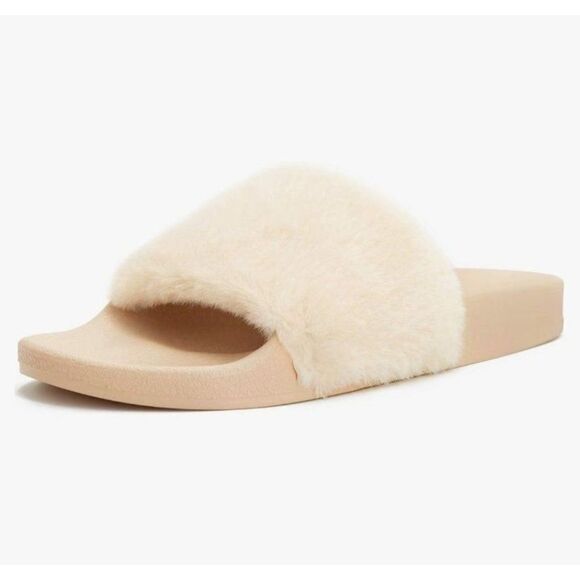 🤑🤑Sale🤑🤑 STILLIEVE Women's Fuzzy Faux Fur Slides - Picture 1 of 2